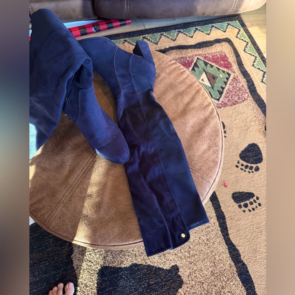 Blue suede knee high boots Liz claiborne